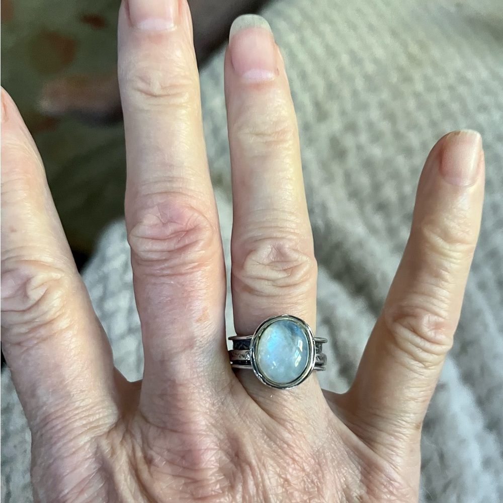 Moonstone Spinner Ring - image 8